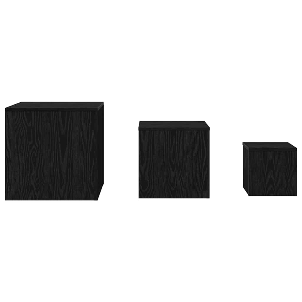 Nesting Table 3 pcs Black Oak Engineered Wood