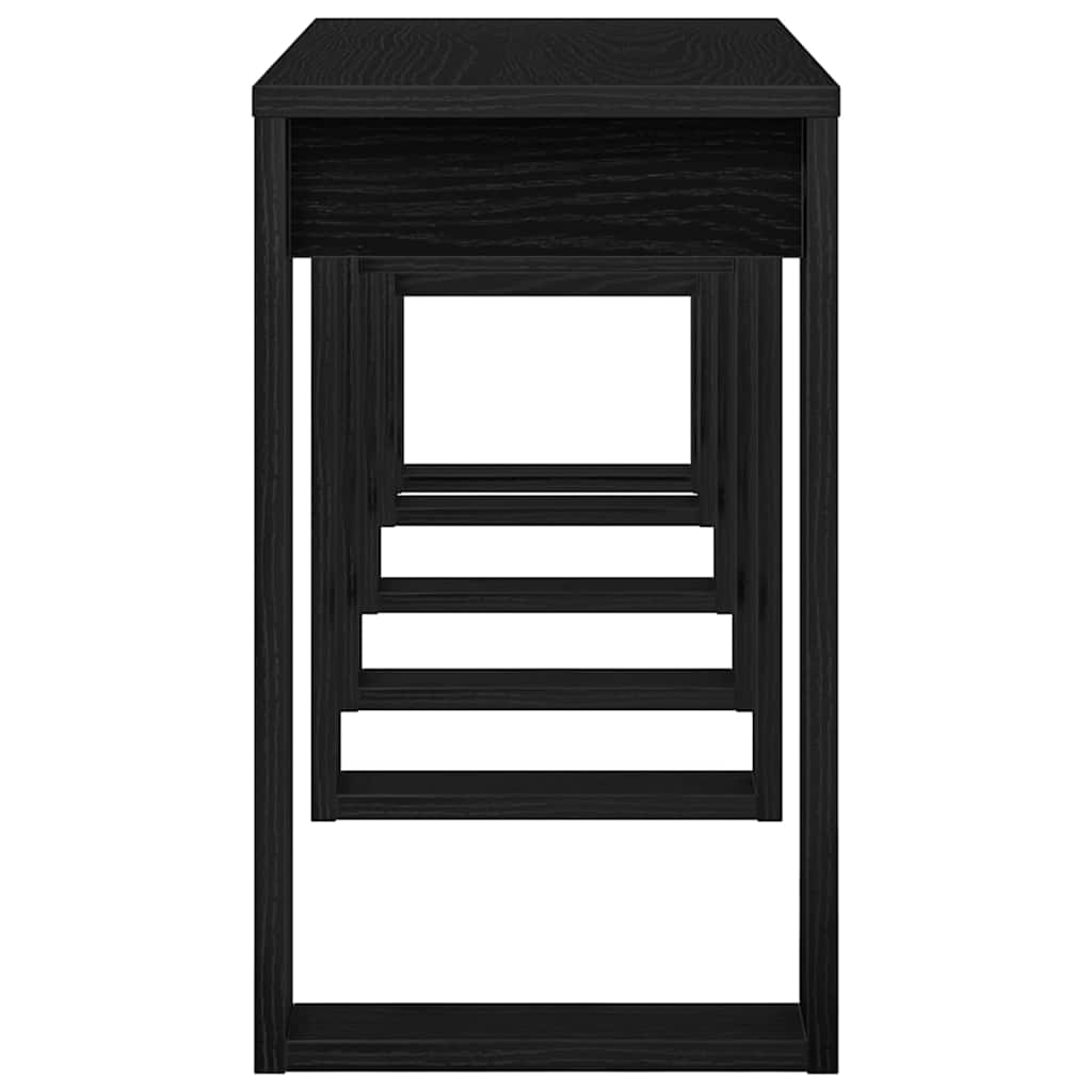 Nesting Tables 3 pcs Black Oak 61 x 28 x 47 cm Engineered Wood