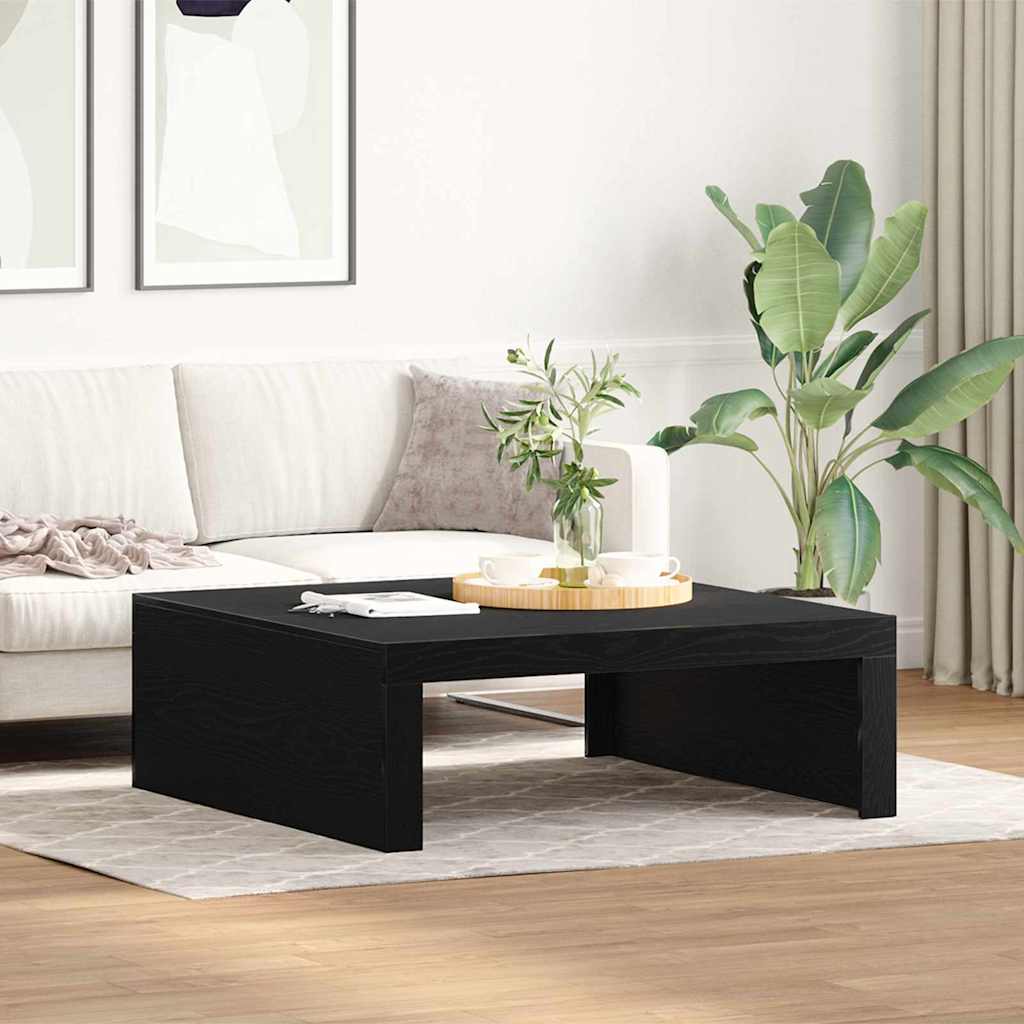Coffee Table Black Oak 100 x 100 x 35 cm Engineered Wood