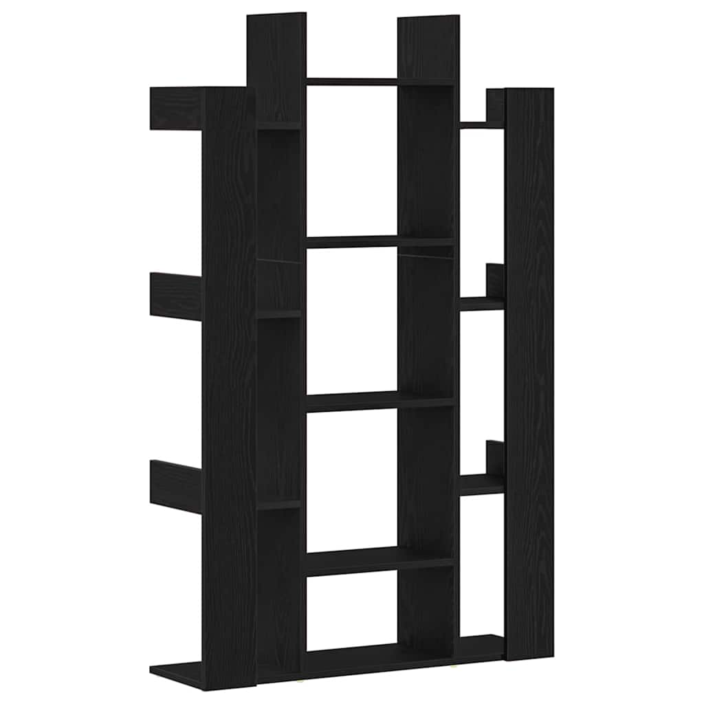 Bookcase 13-Tier 86 x 25.5 x 140 cm Engineered Wood Black Oak