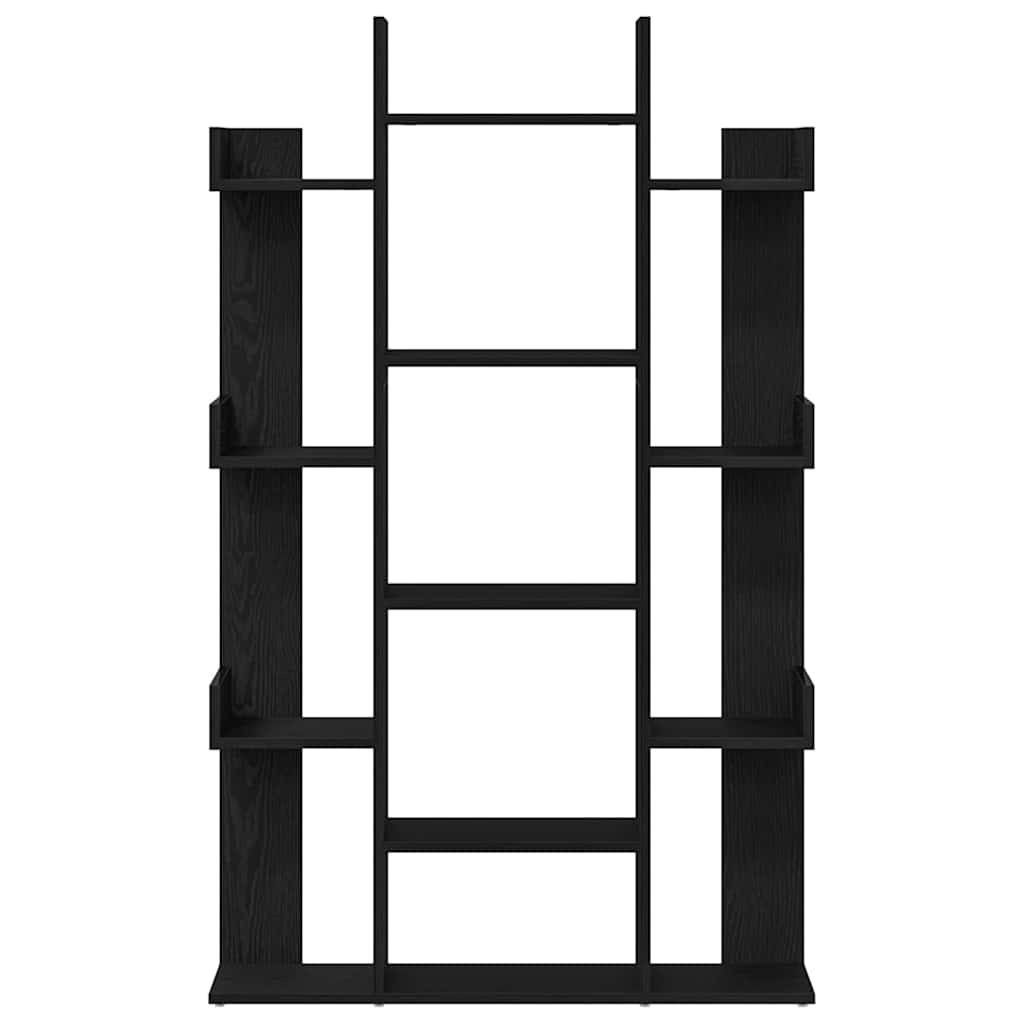 Bookcase 13-Tier 86 x 25.5 x 140 cm Engineered Wood Black Oak