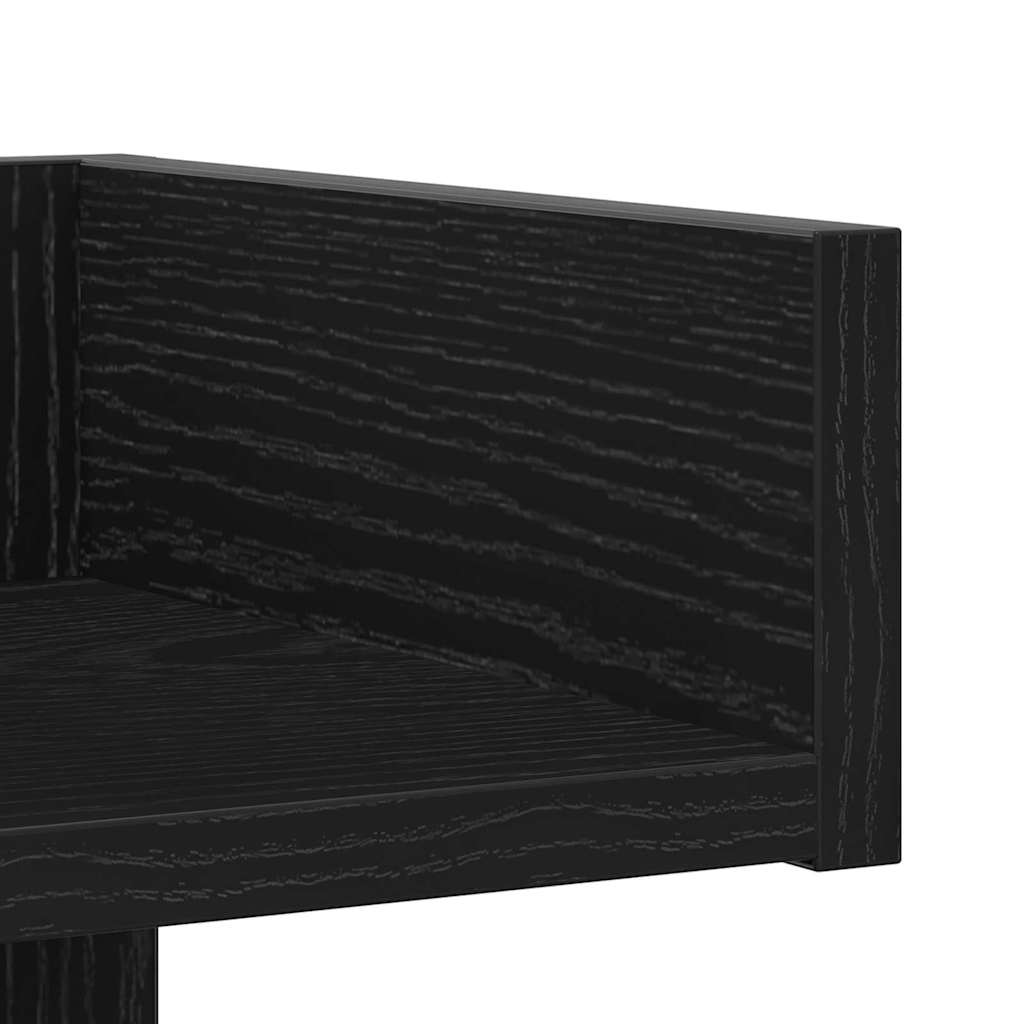 Bookcase 8-Tier 48 x 25.5 x 140 cm Engineered Wood Black Oak