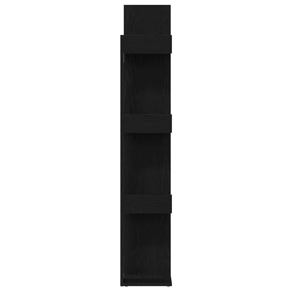 Bookcase 8-Tier 48 x 25.5 x 140 cm Engineered Wood Black Oak