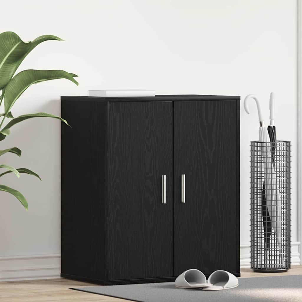 Shoe Cabinet Black Oak 60 x 35 x 70 cm Engineered Wood