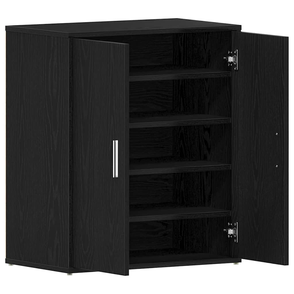 Shoe Cabinet Black Oak 60 x 35 x 70 cm Engineered Wood