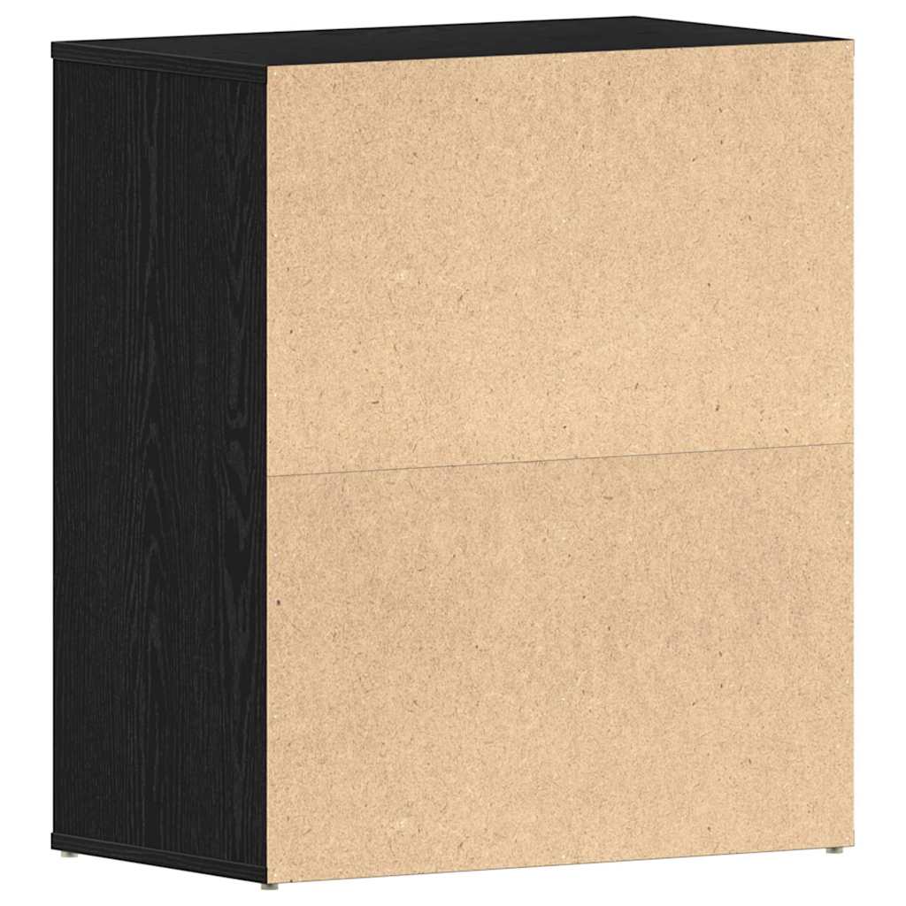 Shoe Cabinet Black Oak 60 x 35 x 70 cm Engineered Wood