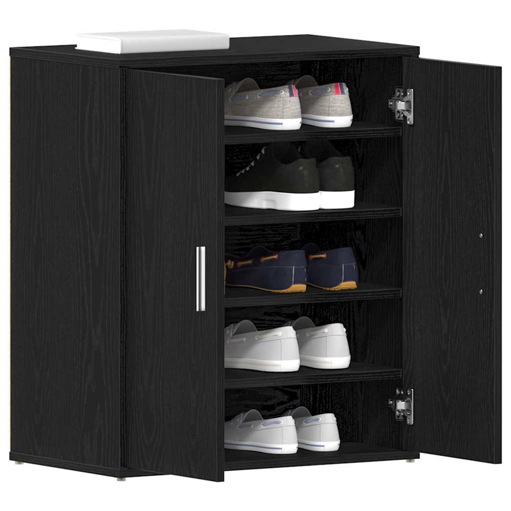 Shoe Cabinet Black Oak 60 x 35 x 70 cm Engineered Wood