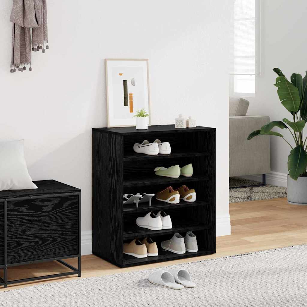 Shoe Cabinet 60 x 35 x 70 cm Engineered Wood Black Oak