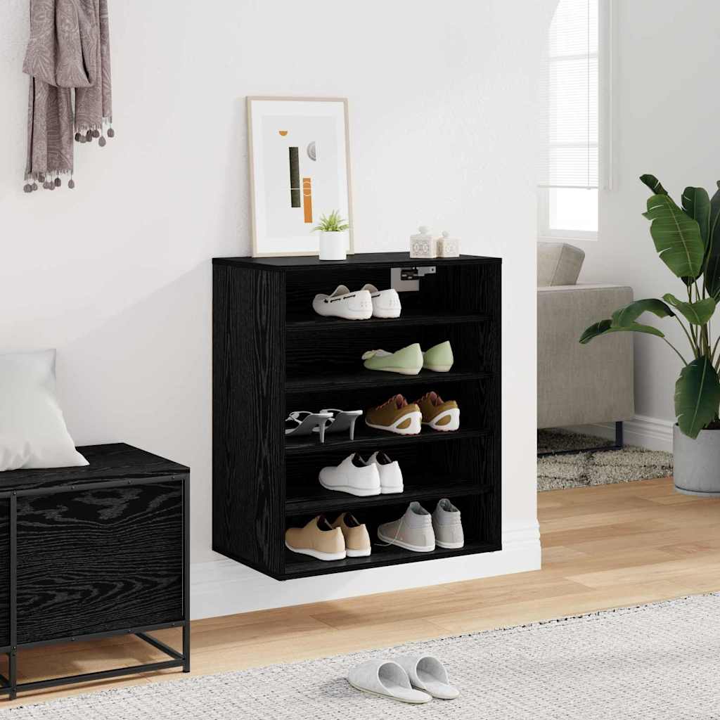 Shoe Cabinet 60 x 35 x 70 cm Engineered Wood Black Oak