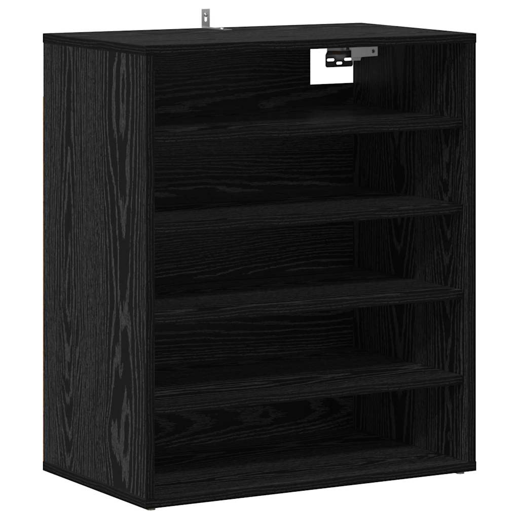 Shoe Cabinet 60 x 35 x 70 cm Engineered Wood Black Oak