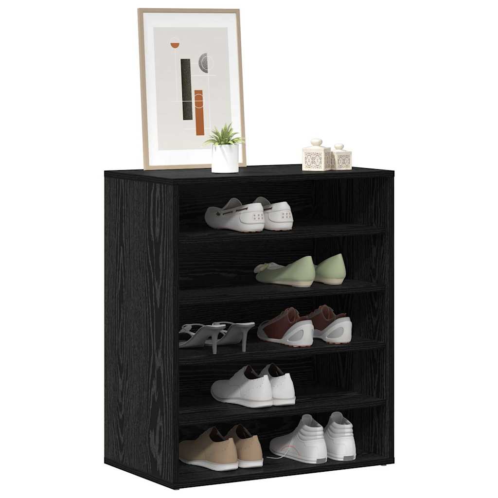 Shoe Cabinet 60 x 35 x 70 cm Engineered Wood Black Oak