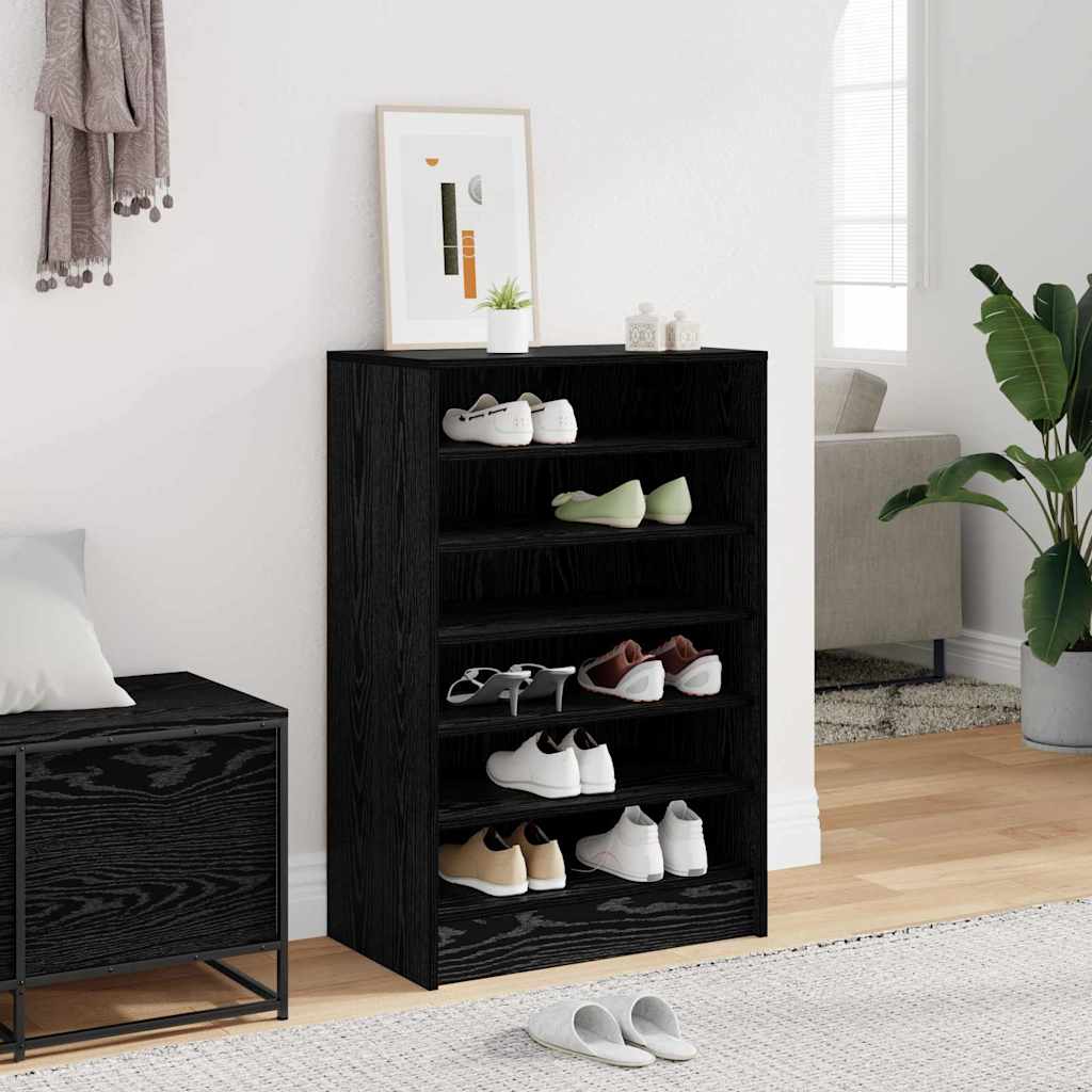 Shoe Cabinet Black Oak 60 x 35 x 92 cm Engineered Wood