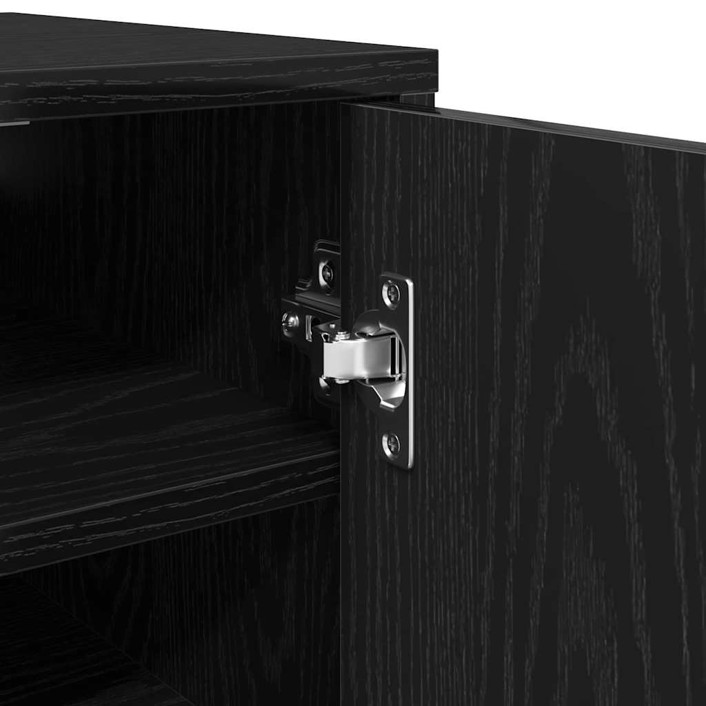 Shoe Cabinet Black Oak 32 x 35 x 92 cm Engineered Wood