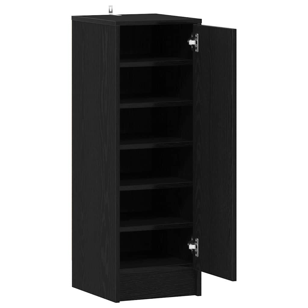 Shoe Cabinet Black Oak 32 x 35 x 92 cm Engineered Wood