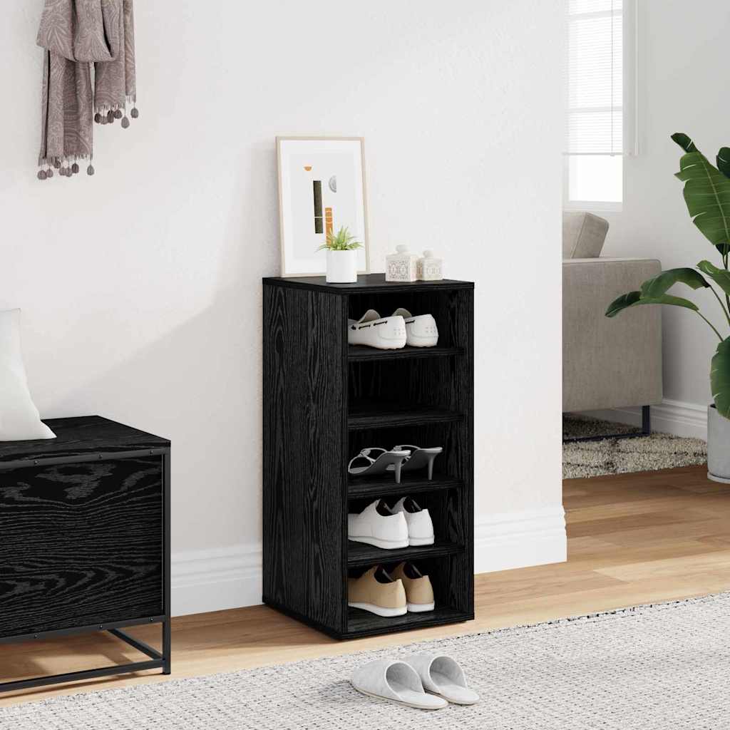 Shoe Cabinet Black Oak 32 x 35 x 70 cm Engineered Wood