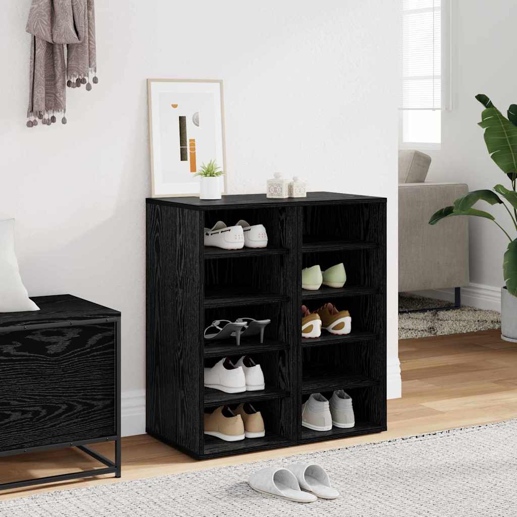 Shoe Cabinet 2 pcs 32 x 35 x 70 cm Engineered Wood Black Oak