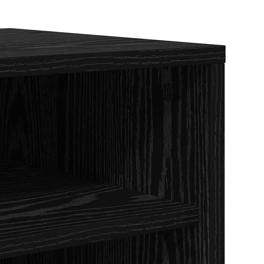 Shoe Cabinet Black Oak 32 x 35 x 90 cm Engineered Wood