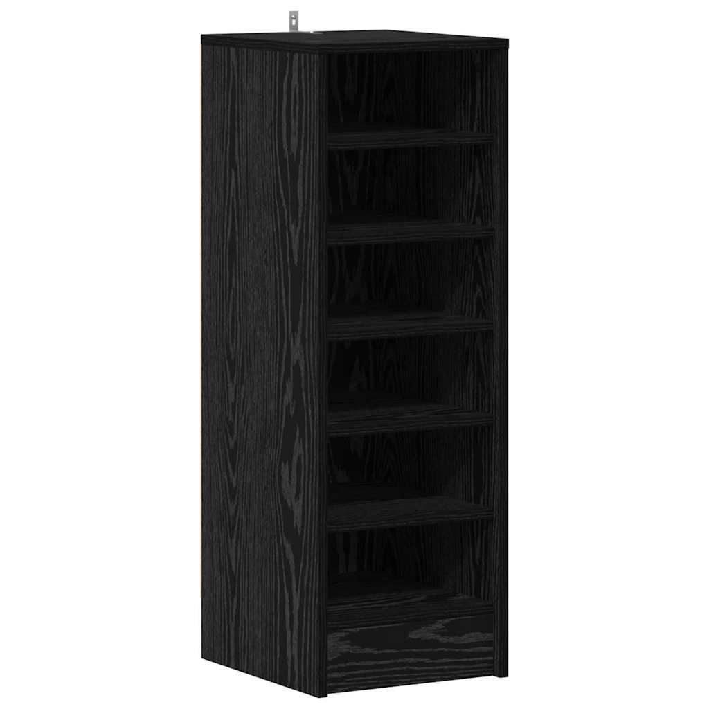 Shoe Cabinet Black Oak 32 x 35 x 90 cm Engineered Wood