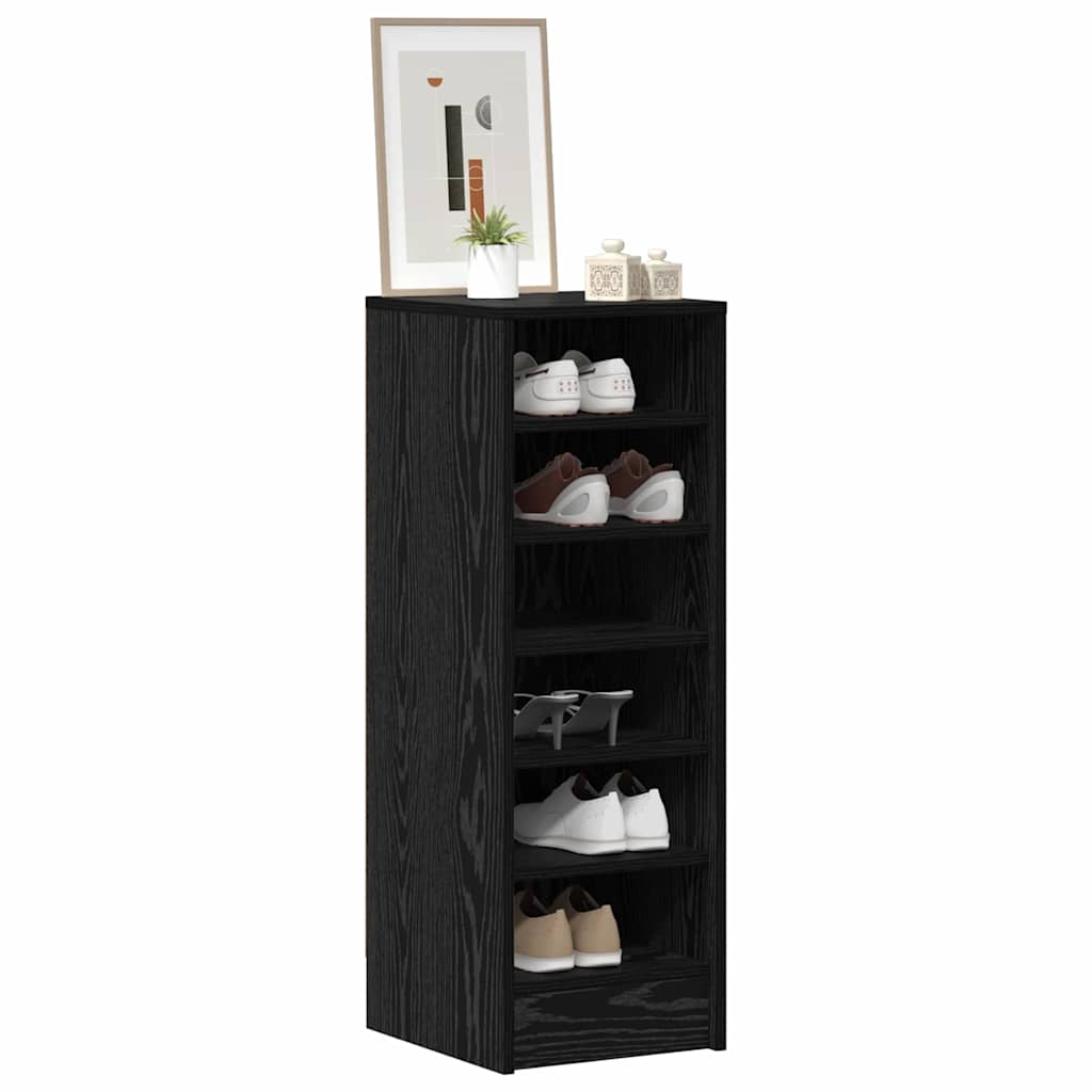 Shoe Cabinet 32 x 35 x 90 cm Engineered Wood Black Oak