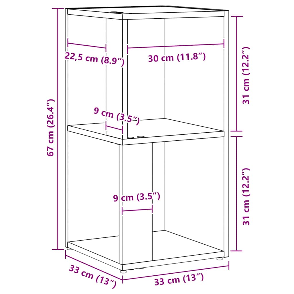 Corner Shelves Black Oak 33 x 33 x 67 cm Engineered Wood