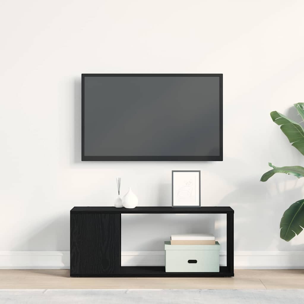 TV Cabinet Set 80 x 24 x 32 cm Black Oak Engineered Wood