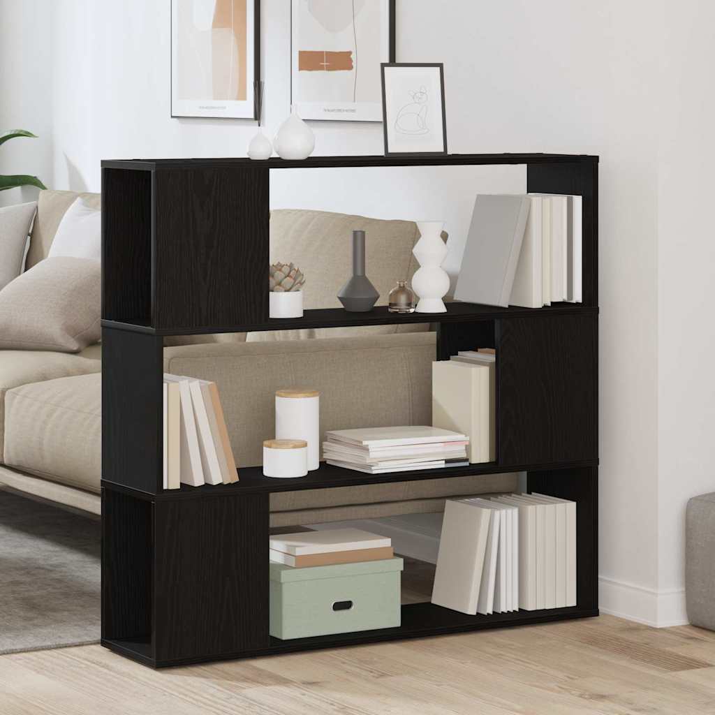 TV Cabinet Set Black Oak 100 x 24 x 94 cm Engineered Wood
