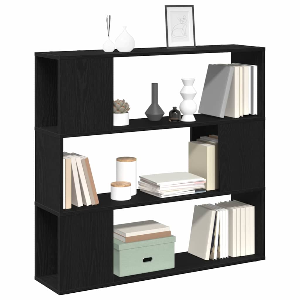 TV Cabinet Set Black Oak 100 x 24 x 94 cm Engineered Wood