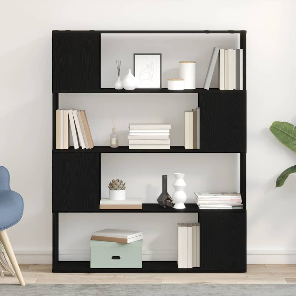 TV Cabinet Set 100 x 24 x 124.5 cm Black Oak Engineered Wood