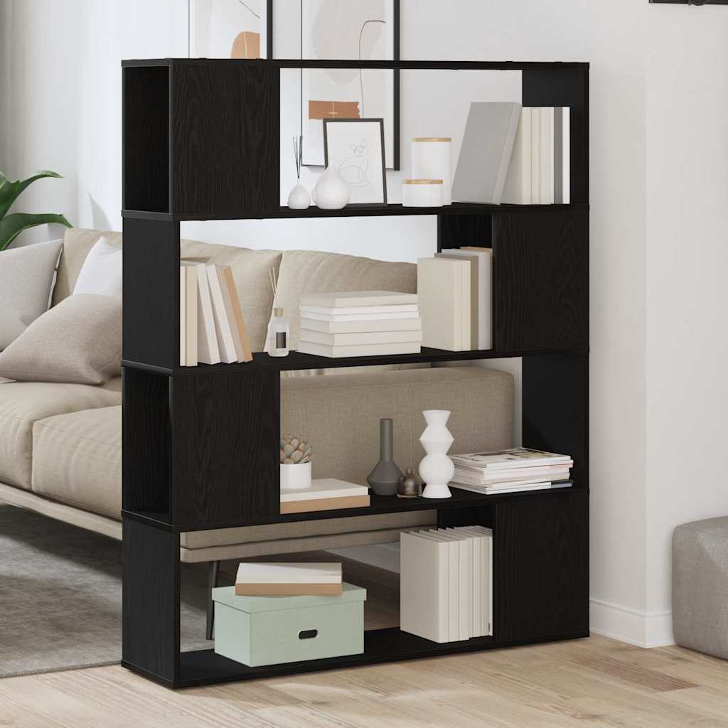 TV Cabinet Set 100 x 24 x 124.5 cm Black Oak Engineered Wood