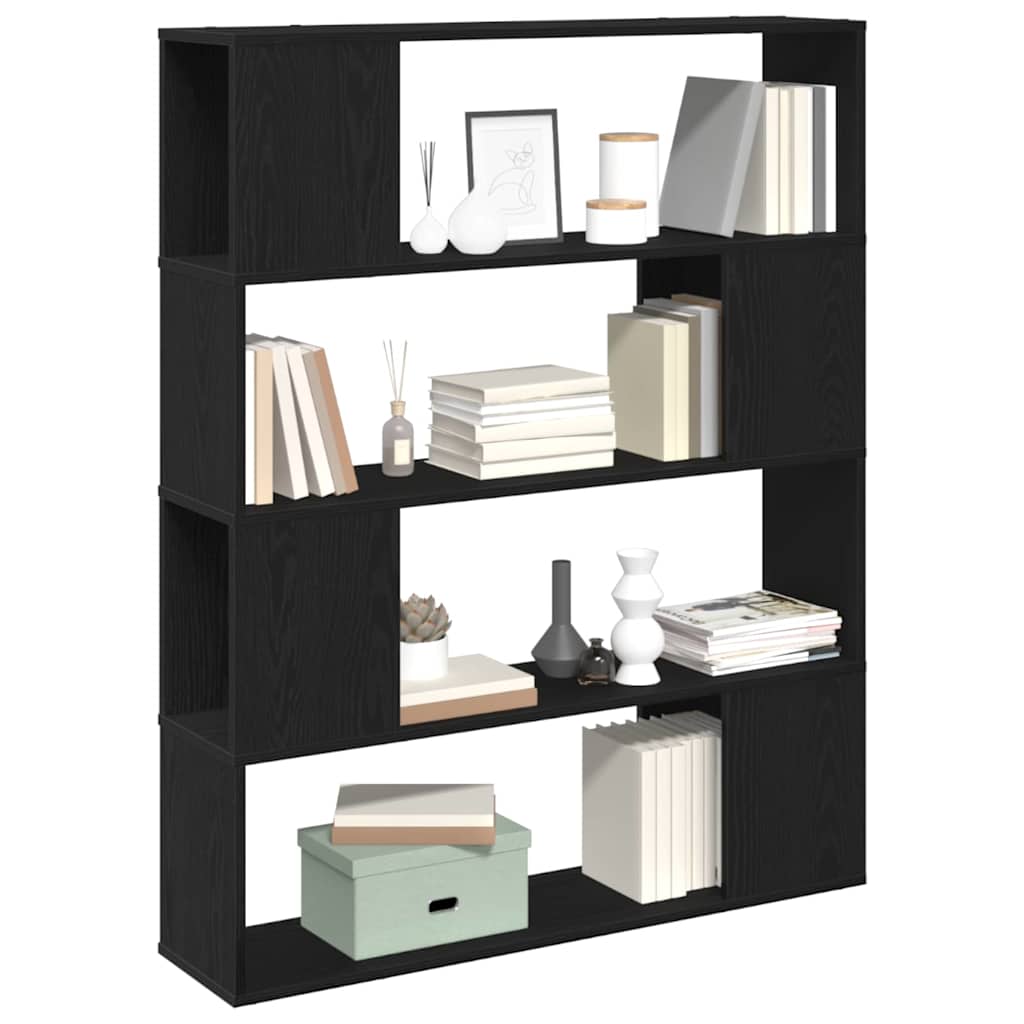 TV Cabinet Set 100 x 24 x 124.5 cm Black Oak Engineered Wood