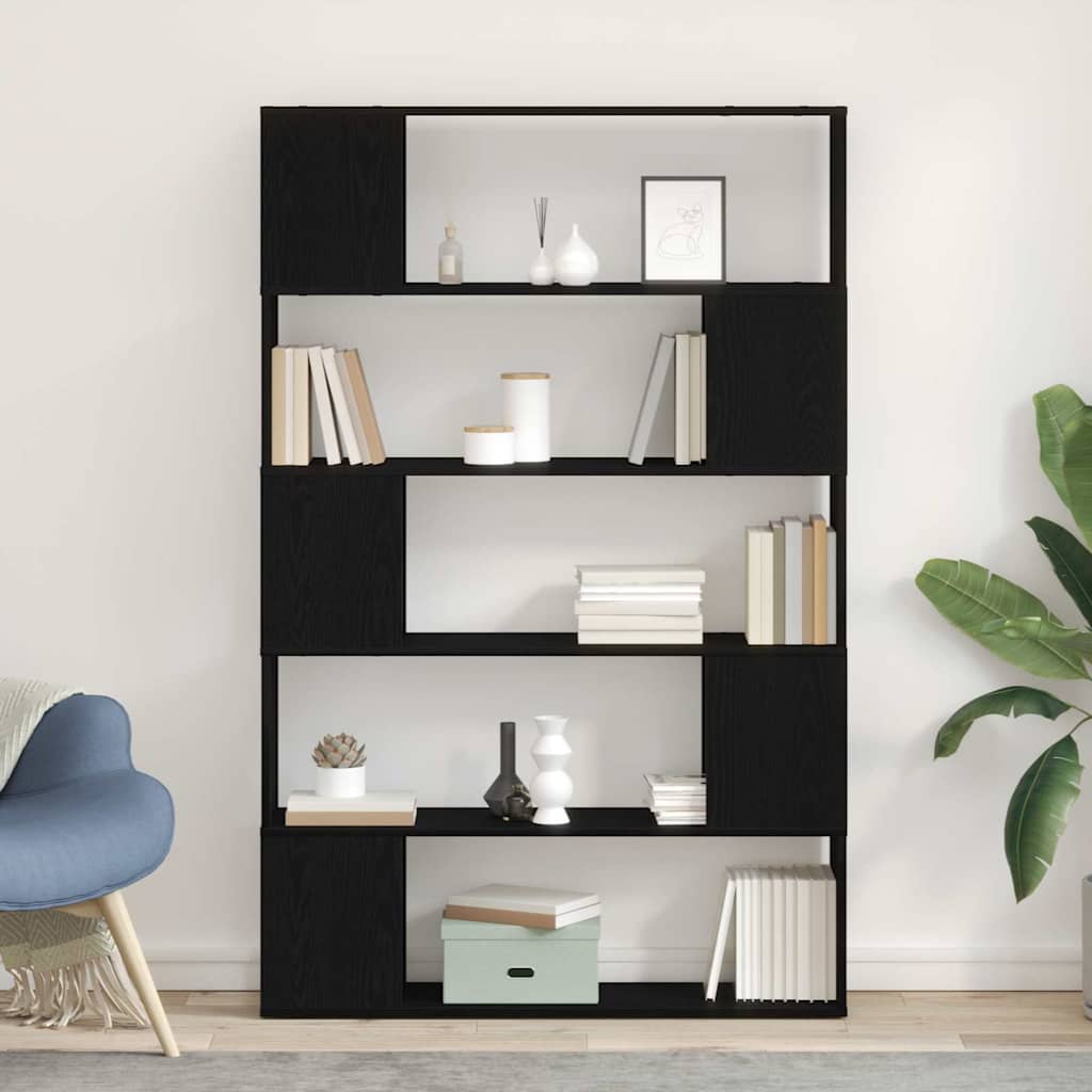 TV Cabinet Set Black Oak 100 x 24 x 155 cm Engineered Wood