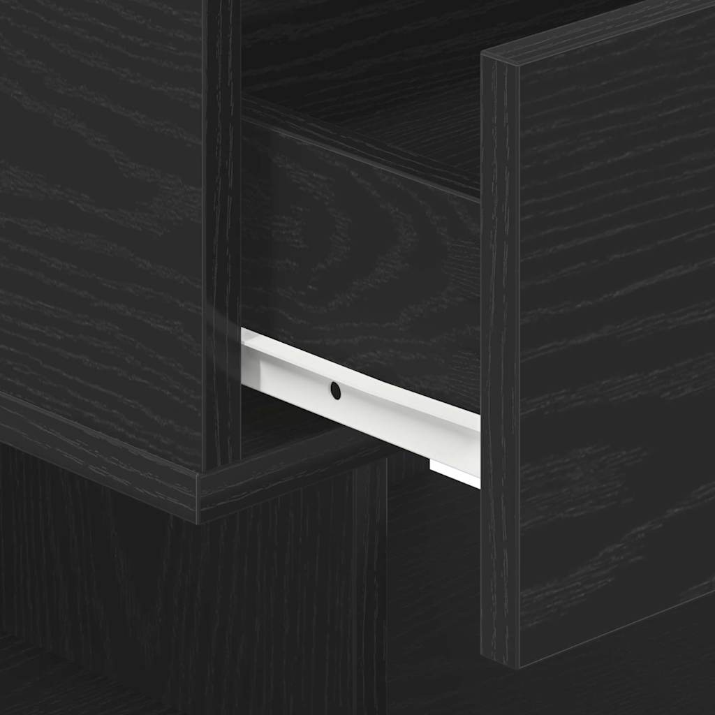 Bedside Cabinet Black Oak 40 x 35 x 65 cm Engineered Wood