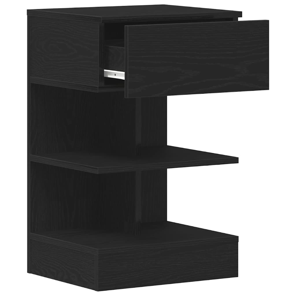 Bedside Cabinet 2 pcs Black Oak 40 x 35 x 65 cm Engineered Wood