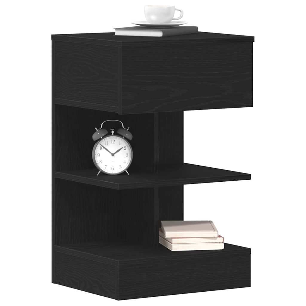 Bedside Cabinet 2 pcs Black Oak 40 x 35 x 65 cm Engineered Wood