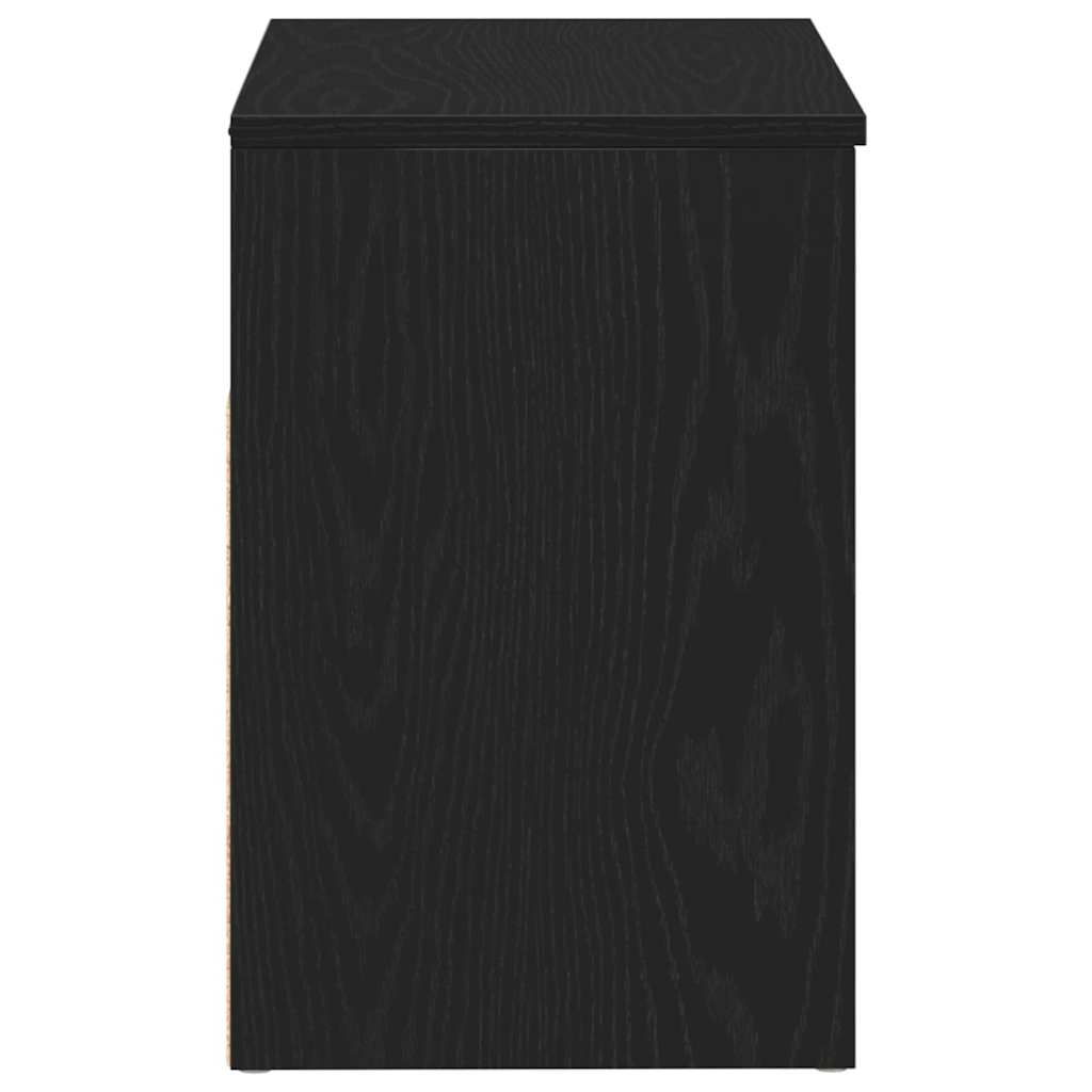 Shoe Bench with Shelf Black Oak 60 x 30 x 45 cm Engineered Wood