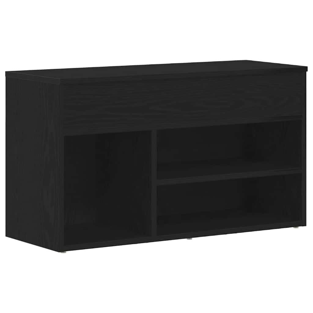 Shoe Bench 80 x 30 x 45 cm Engineered Wood Black Oak
