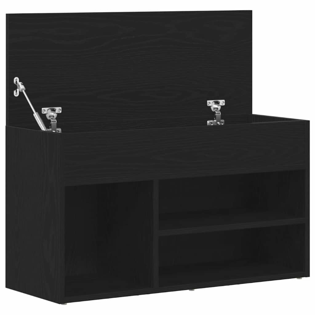Shoe Bench 80 x 30 x 45 cm Engineered Wood Black Oak