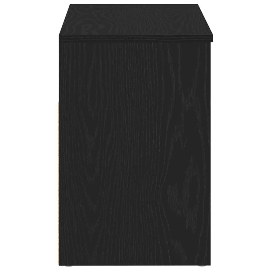 Shoe Bench 80 x 30 x 45 cm Engineered Wood Black Oak