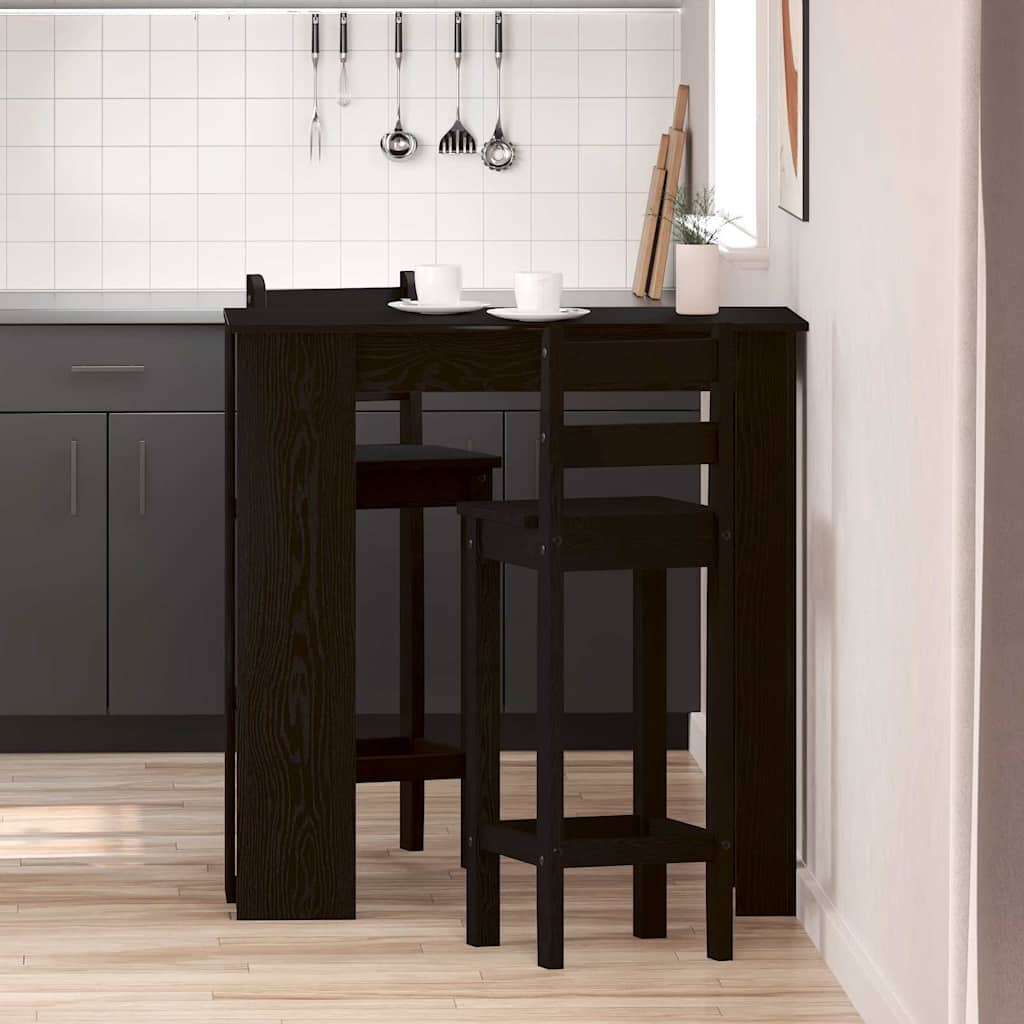 Bar Table Black Oak 102 x 50 x 103.5 cm Engineered Wood