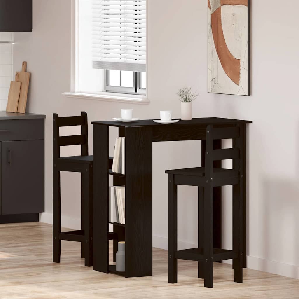 Bar Table Black Oak 102 x 50 x 103.5 cm Engineered Wood