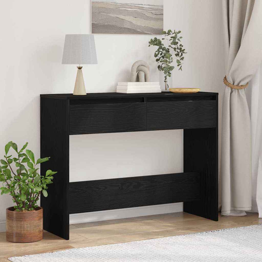 Console Table Black Oak 100 x 35 x 76.5 cm Engineered Wood