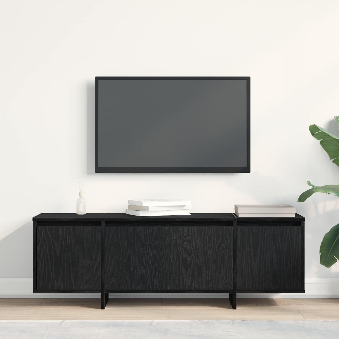 TV Cabinet 120 x 30 x 40.5 cm Black Oak Engineered Wood