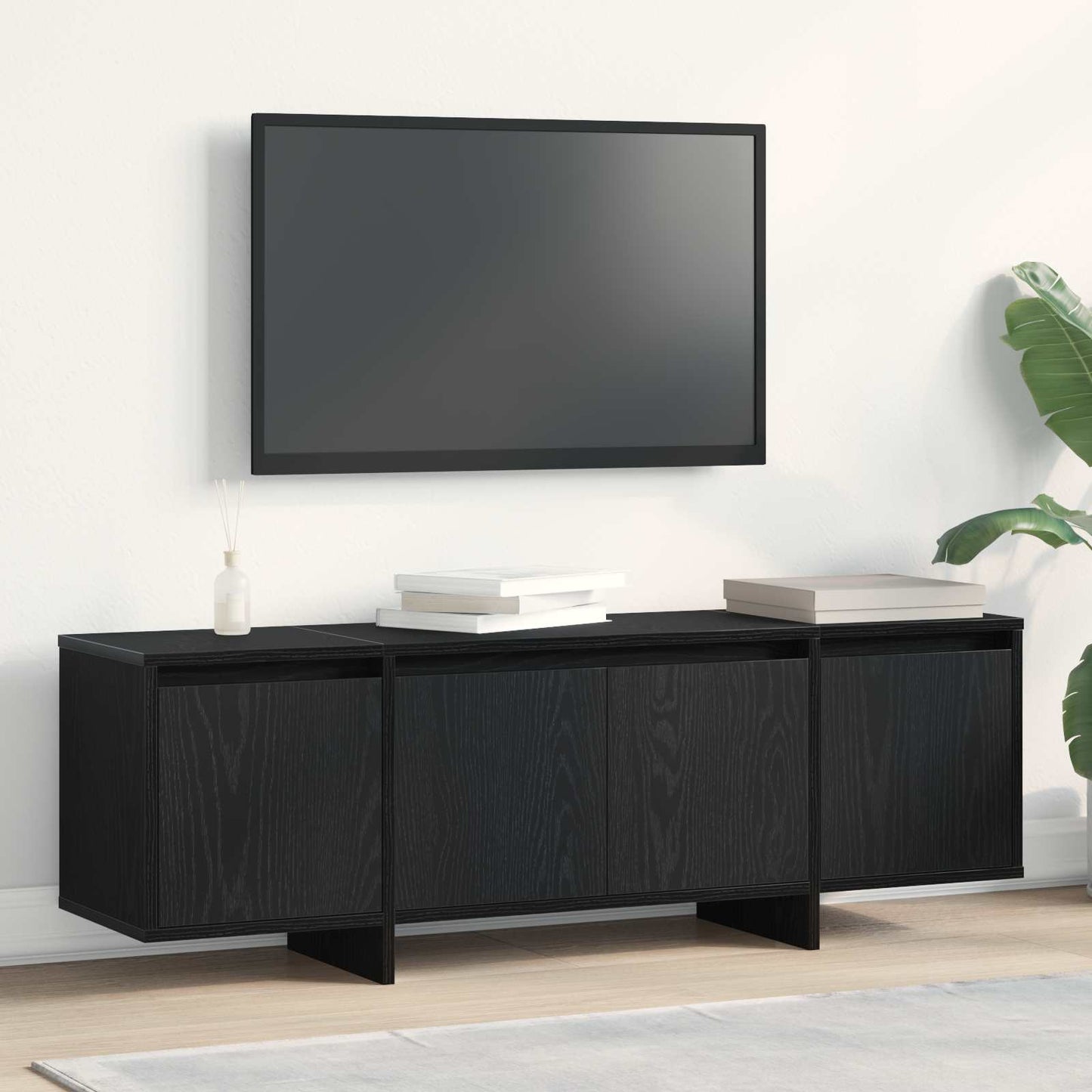 TV Cabinet 120 x 30 x 40.5 cm Black Oak Engineered Wood