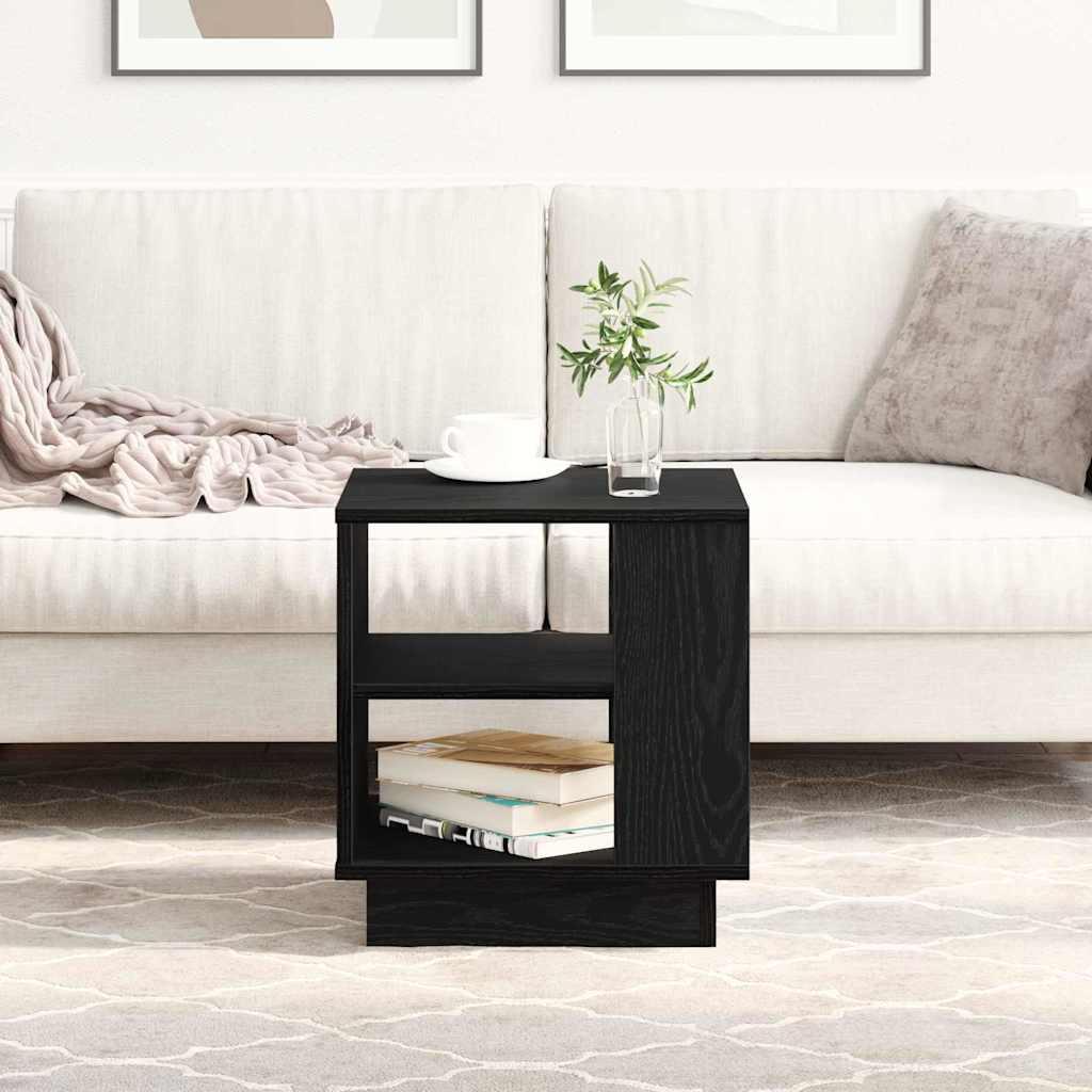 Coffee Table Black Oak 40 x 40 x 43 cm Engineered Wood