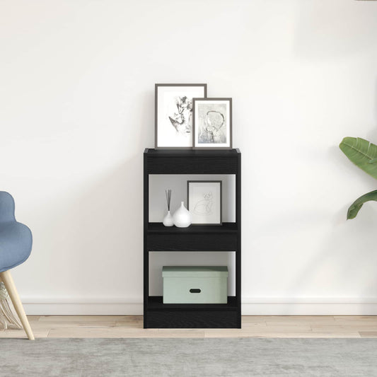 Book Cabinet 2-Tier 40 x 30 x 71.5 cm Engineered Wood Black Oak