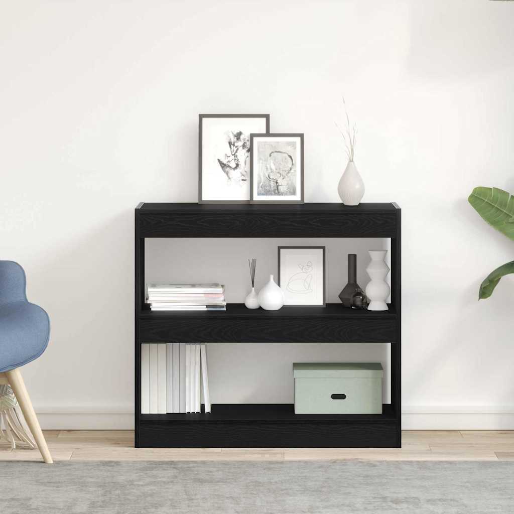 Book Cabinet 2 pcs Black Oak 80 x 30 x 72 cm Engineered Wood