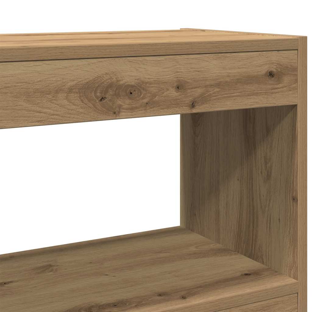 Bookcase 2-Tier 100 x 30 x 72 cm Engineered Wood Artisan oak