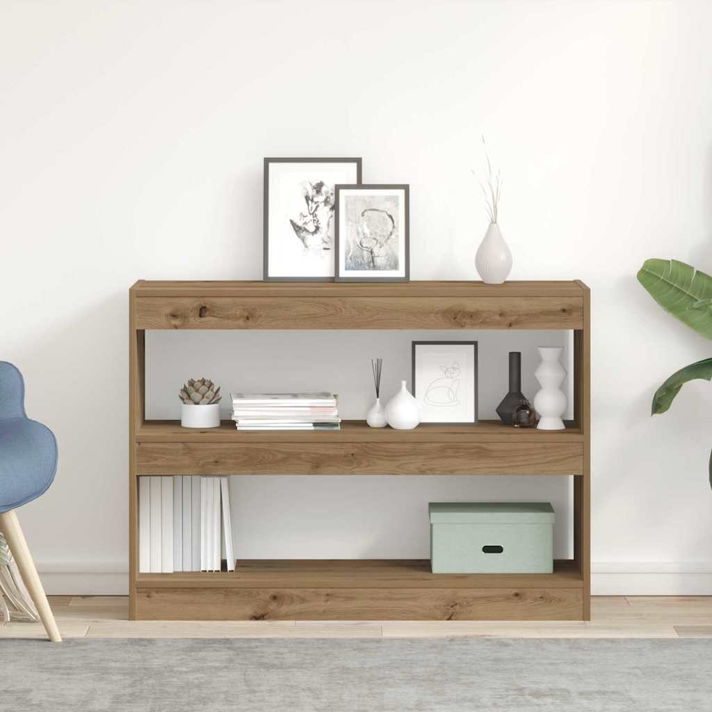 Bookcase 2-Tier 100 x 30 x 72 cm Engineered Wood Artisan oak