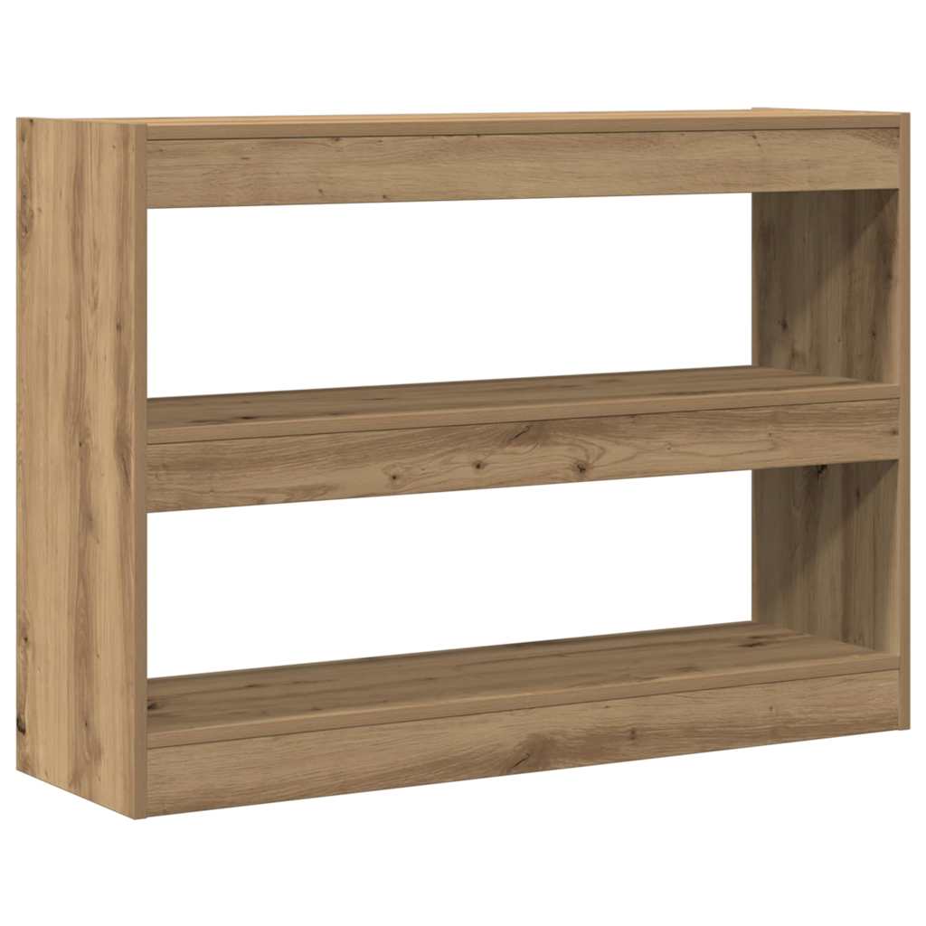 Bookcase 2-Tier 100 x 30 x 72 cm Engineered Wood Artisan oak