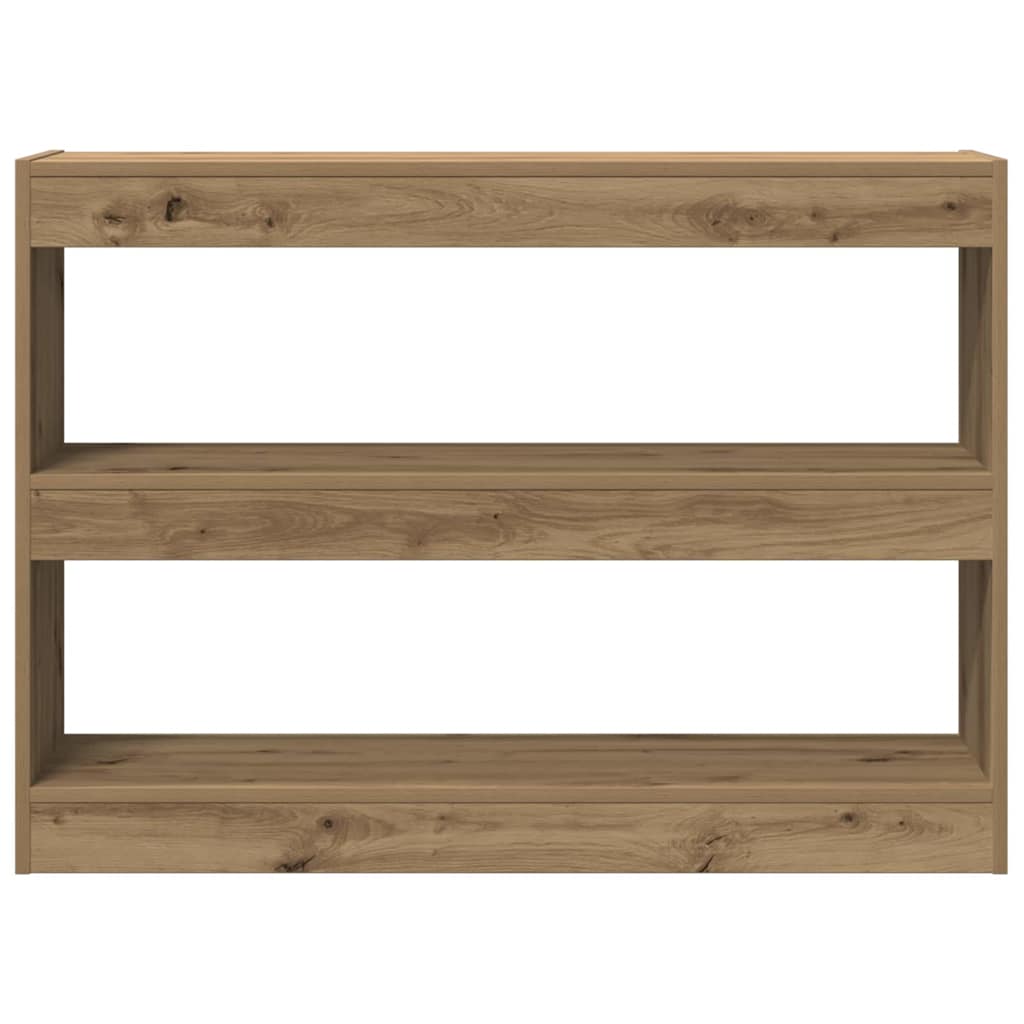 Bookcase 2-Tier 100 x 30 x 72 cm Engineered Wood Artisan oak